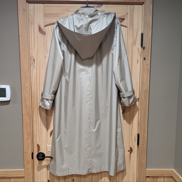 Women's Vintage 80's Elan hooded Trench Coat - champagne color - size 10 - Picture 5 of 15